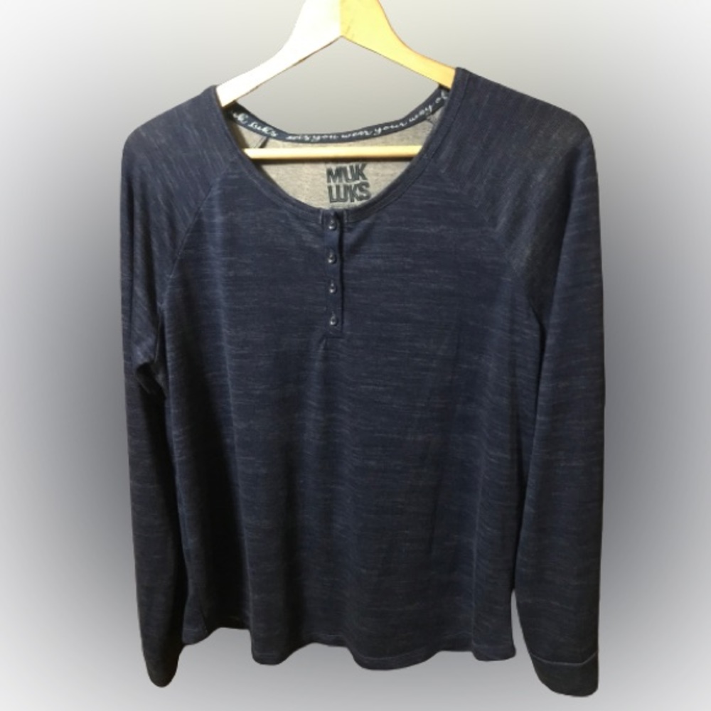 MUK LUKS long sleeve Henley shirt size large